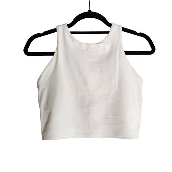 Athleta Tops - Athleta Racerback Built-in Bra Workout Crop Top - White